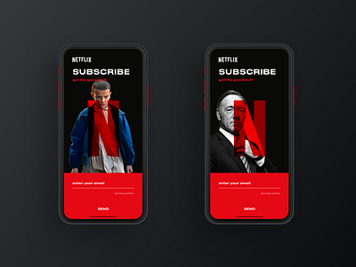 Daily UI Challenge #026 - Subscribe 026 app daily ui 026 dailyui dark mobile mobile app movies netflix newsletter subscribe