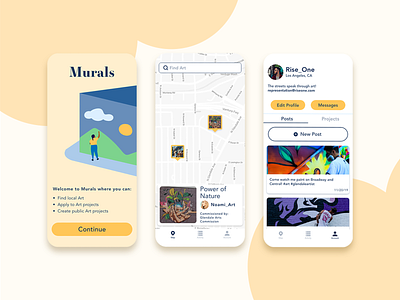 Murals App - Find Local Art app mobile ui ui design uidesign user experience user interface design ux ux design uxui