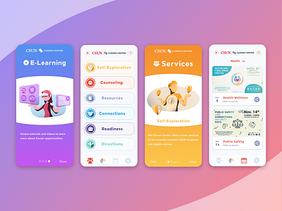 Career Center, CSUN - Mobile App app branding design illustration mobile ui ui design uidesign user experience ux