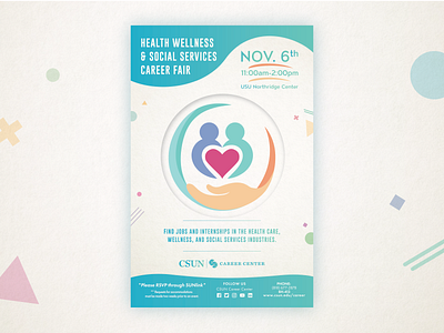 Health, Wellness, and Social Services Career Fair Flyer adobe branding design education event flyer graphic design health healthcare illustration logo typography