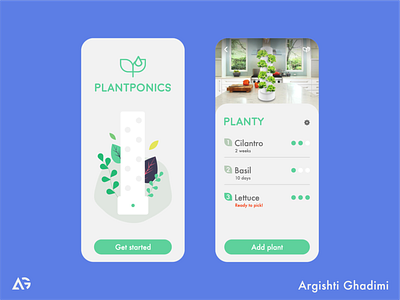 Plantponics - IOT home garden adobe app branding design graphic design mobile ui uidesign user experience ux