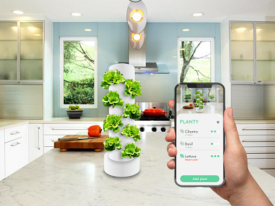 Plantponics - IOT home garden app design device mockup garden iot product design ui uidesign user experience ux