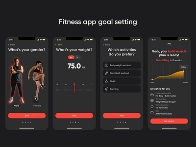 Fitness app personal goal setting app design figma mobile app mobile ui ux design