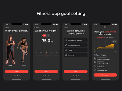 Fitness app personal goal setting