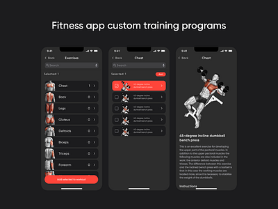 Fitness app custom training programs