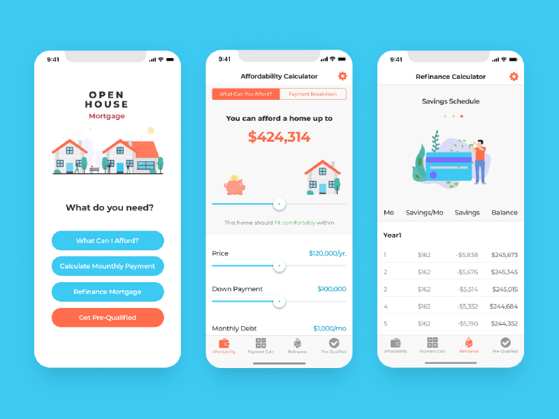 Mortgage app for iOS mobile design real estate app real estate mobile app mobile ui app design ios design ios ui mortgage ios app