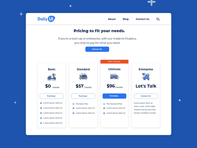 Pricing Page design icons ui ui ux ui design uidesign uiux ux vector website