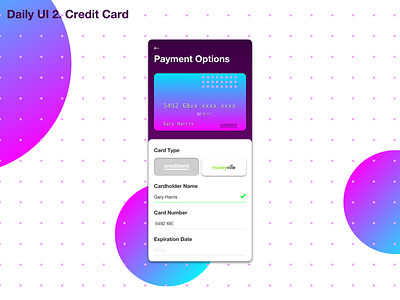Daily UI - 2. Credit Card daily 100 daily challange design ux