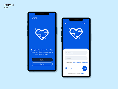 Daily UI Challenge #001 : SPACR Sign Up