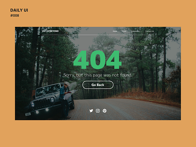 Daily UI Challenge #008: NatureBeyond - 404 Page