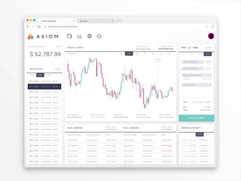 Web | Exchange Skins blockchain clean crypto exchange cryptocurrency design ui ux design web