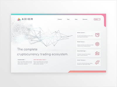 Axiom Web | Landing blockchain branding clean crypto exchange crypto wallet cryptocurrency design hero banner ui ux design web