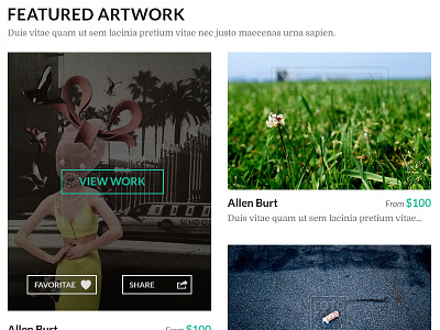 Interactive Art Gallery Platform art custom ecommerce mobile responsive ui ux web app web design