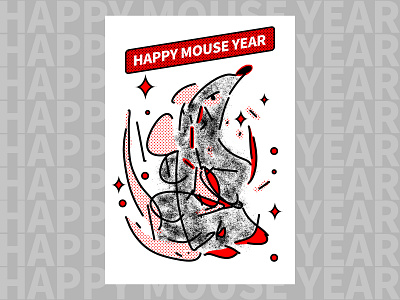 Happy mouse year design illustration 插图 设计