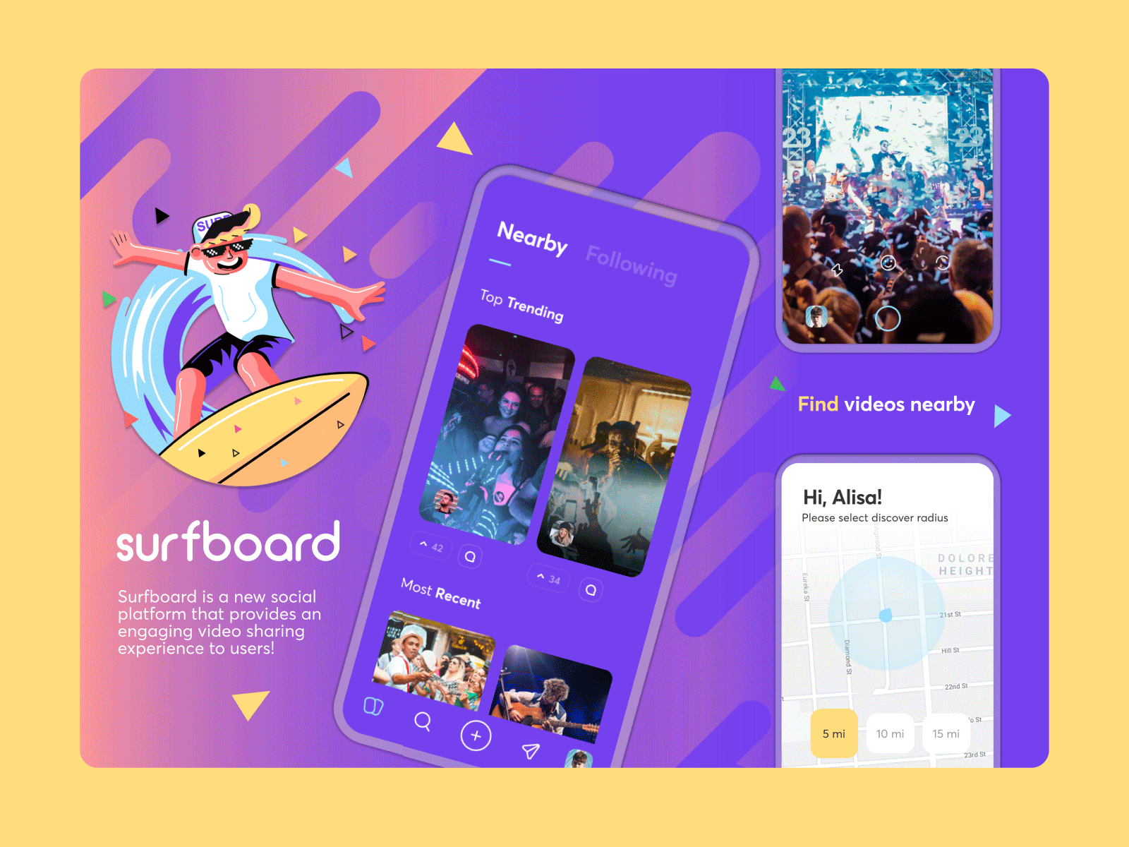 Surfboard 2.0 Interface -- App Launching Today! app branding design icon illustrator mobile typography ui ux vector