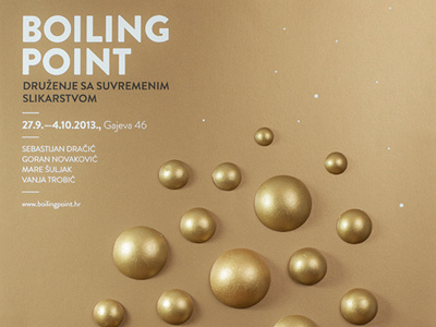 Boilling Point 3d art boiling contemporary event exibition gold painting point poster yellow