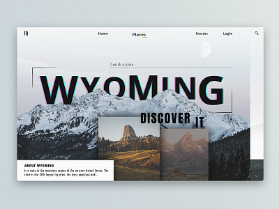 Travel // Wyoming behance design dribbble home inspiration page photoshop portfolio ui web webdesign website