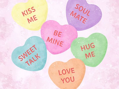 Conversation Hearts art hearts holiday valentines day