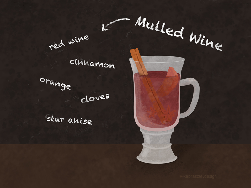 Mulled Wine Day holidays cocktail texture photoshop illustrator wine illustration