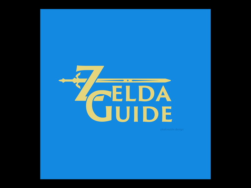 Zelda Guide Logo Concept type based logo typography type sword link legend of zelda zelda flat graphic design logo concept logo design logo