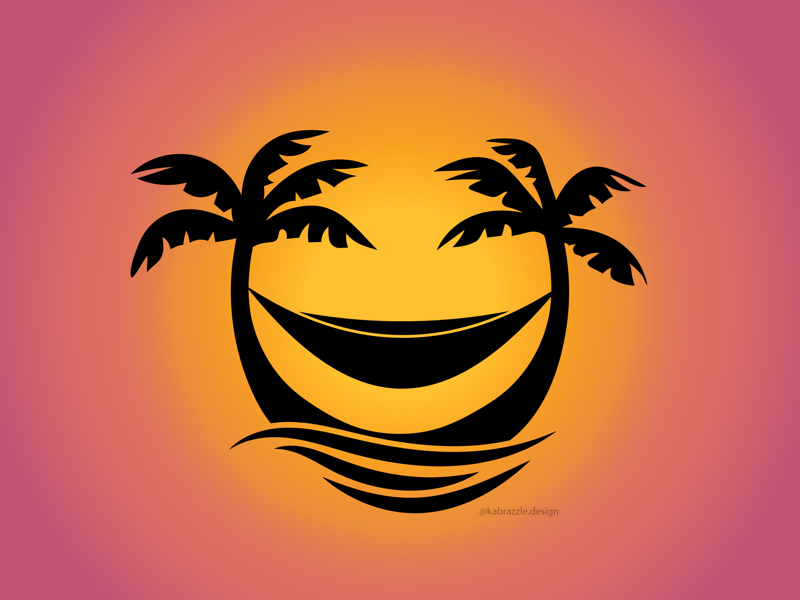 Relaxation silhouette flat waves ocean water hammock tropical palm tree national days relaxation relax