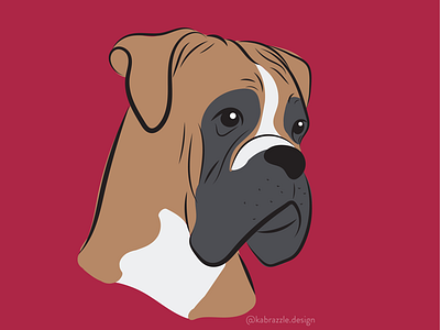Boxer Dog Portrait animal boxer digital art dog pet vector vector art vector drawing woof