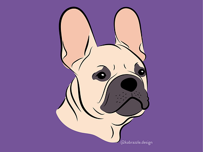 Frenchie Dog Portrait animal digital art dog french bulldog frenchie pet portrait vector vector art