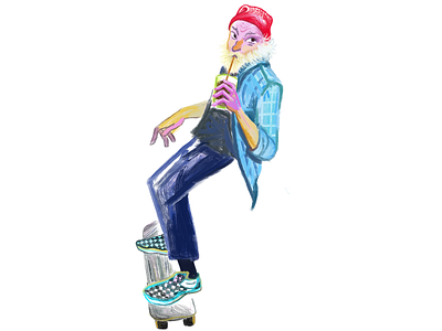 Best Life age illustration positive procreate app skateboarder