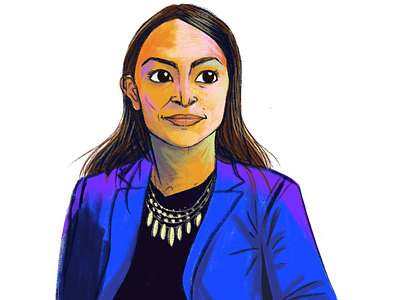 Alexandria Ocasio Cortez Portrait alexandria ocasio cortez aoc portrait portrait illustration procreate app