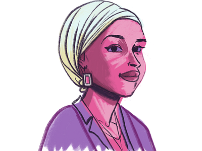Ilhan Omar ilhan omar portrait procreate app women in congress women in illustration