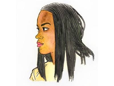 Mya Taylor illustration micron mya taylor portrait tangerine traditional media watercolor