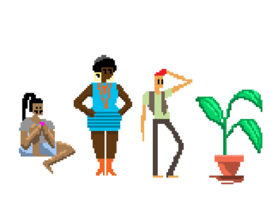 Pixel People adobe photoshop character design design illustration people pixel art plant