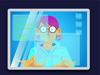 Computer Girl adobe illustrator cc art character design computer illustration illustrator design programmer vector woman