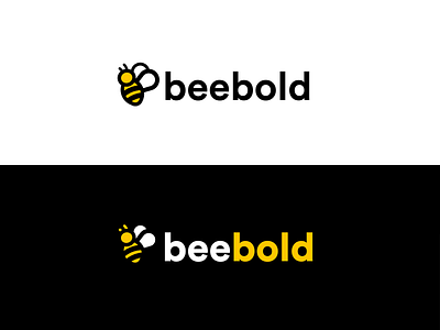 Bee Bold - Logo design bee design fly illustration insect logo modern nature ui yellow