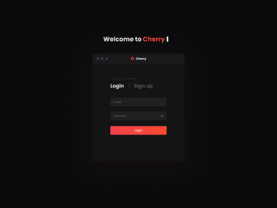 Cherry login screen cherry code dark darkmode devops login orange page screen sign sign in sign up signing signup