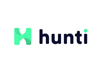 Hunti logo green hunter jobs logo modern logo networking platform ui uiux