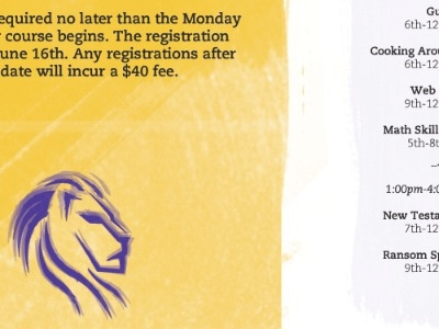 Summer Program Brochure brochure caecilia lions yellow