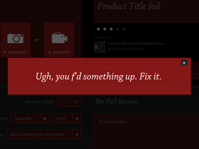 Favco Error Message error messaging forms interface shopping social ui