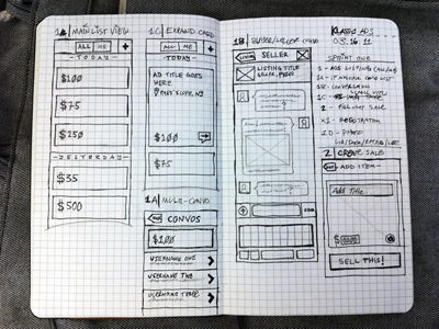 Flymarket Concept Sketches app design interface iphone iphone4 sketch sketchbook ui