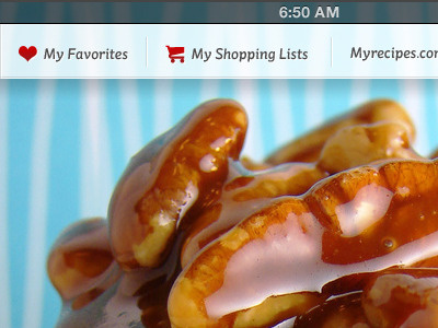 Recipe App Detail favorites food interface ios ipad recipe shopping shopping cart ui