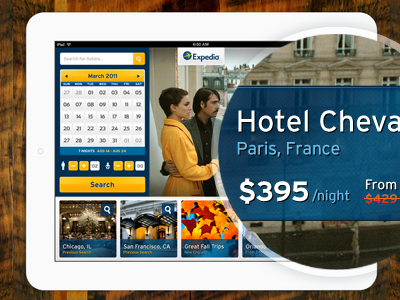 Hotel App Landing Page branding calendar carousel homepage hotel ios ipad rental travel ui ux