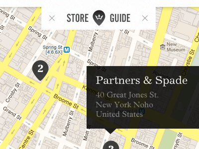 Store Guide content design fashion finder guide map store template ui ux