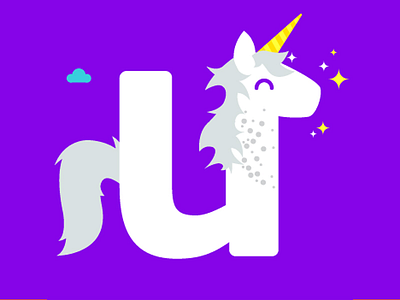 U of unicorn ✨ cute flat kids letter u letters magic unicorn