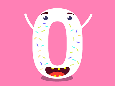 A zero donut! abc donut eat flat food fun happy nunbers zero