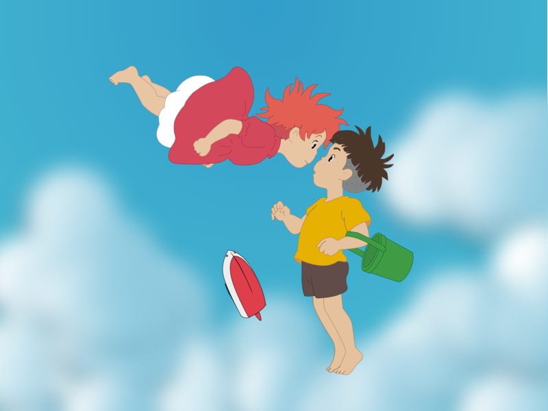 Ponyo Kiss Vector by Gejo Reni on Dribbble