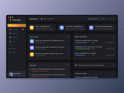 Project Management Dashboard UI Concept