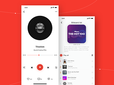 Pop Music App app design mobile ui ux