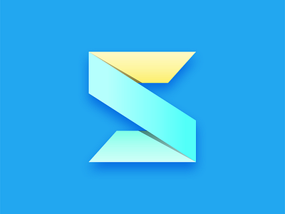 S for Septian (N Reverse) blue and yellow design gradient color logo typography uidesign