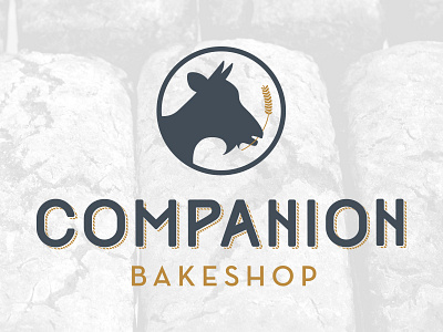 Companion Bakeshop bakery brand goat logo wheat