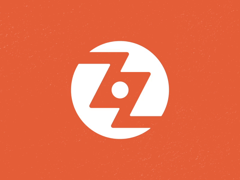 ZzZzZzZ brand circle icon logo orange wordmark z